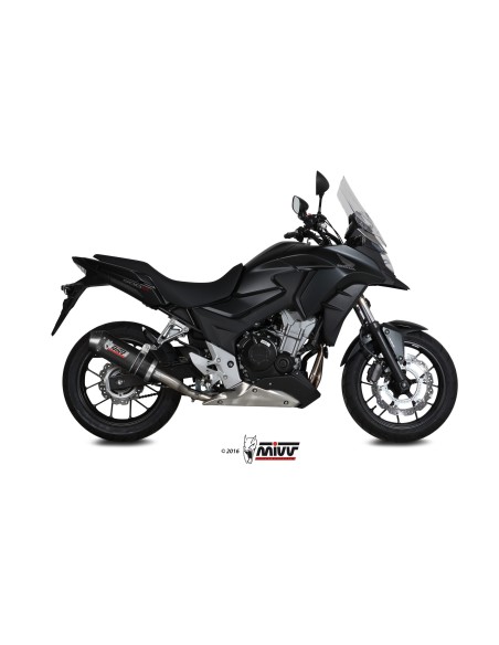 silencioso mivv oval carbono c tapa carbono honda cb 500 x 2016 h 061 l3c