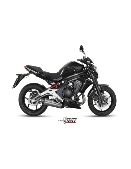 escape completo mivv 2x1 suono st steel con tapa carbono kawasaki er 6n f 2012 16