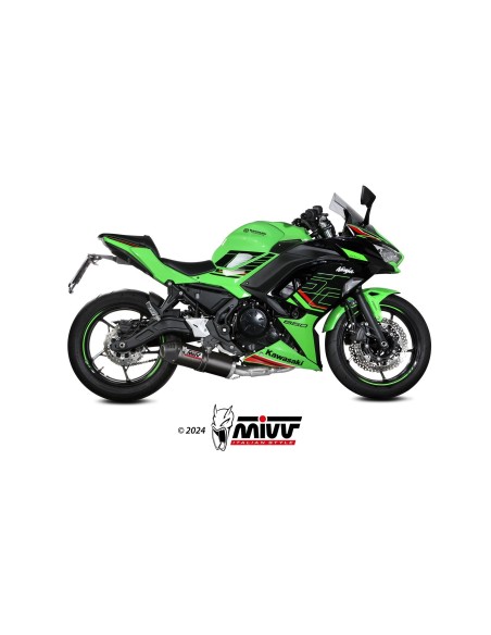 escape completo mivv 2x1 oval carbono con tapa carbono kawasaki ninja 650 z650 2024 26