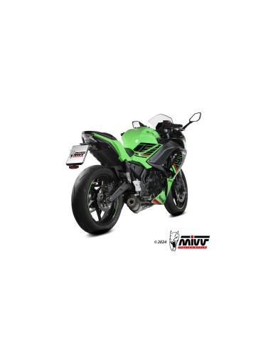 escape completo mivv 2x1 oval titanio con tapa carbono kawasaki ninja 650 z650 2024 26
