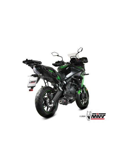 escape completo mivv 2x1 oval black con tapa de carbono kawasaki versys 650 2024 26