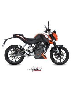 escape completo mivv 1x1 gp carbon con tapa carbono ktm 125 duke 2011 16 200 duke 2012 14