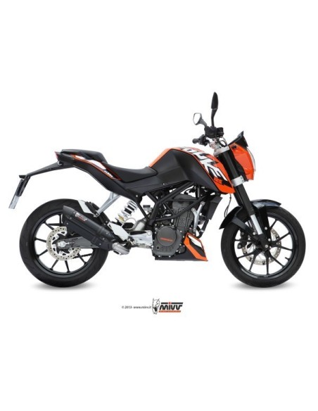escape completo mivv 1x1 suono black tapa carbono ktm 125 duke 2011 16 200 duke 2012 14
