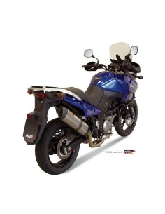 escape completo mivv 2x1 suono st steel con tapa carbono suzuki dl v strom 650 2004 06 2