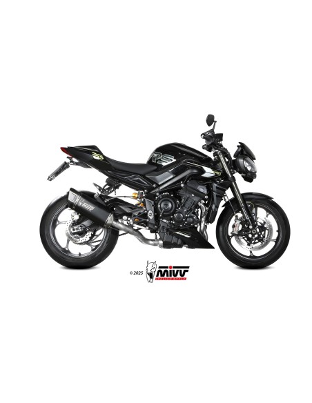 escape completo mivv 3x1 sr 1 black titanium triumph street triple 765 r rs 2025 26