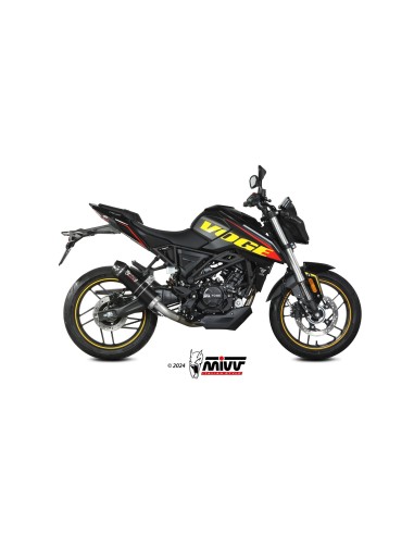 escape completo mivv 1x1 gp black con tapa carbono voge brivido 125r 2023 24 vo 002 lxbc