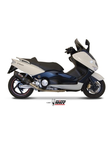 escape completo mivv 2x1 suono black con tapa carbono yamaha t max 500 2001 07 y 018 l9
