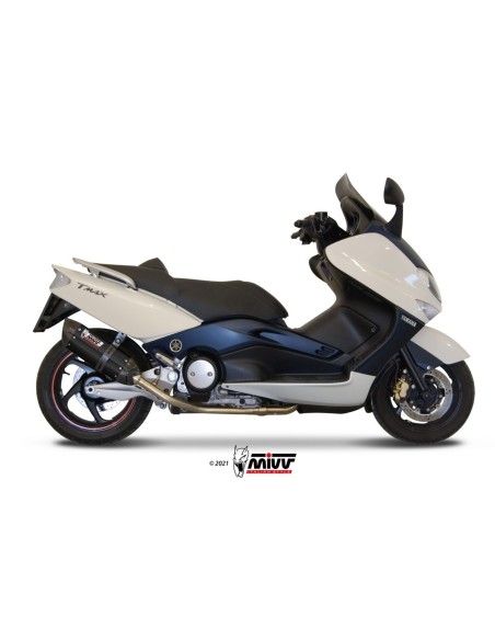 escape completo mivv 2x1 suono black con tapa carbono yamaha t max 500 2001 07 y 018 l9
