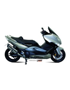 escape completo mivv 2x1 suono st steel con tapa carbono yamaha t max 500 2008 11