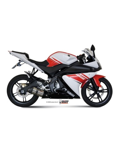 escape completo mivv 1x1 suono st steel con tapa carbono yamaha yzf r125 2008 13 y 030 l7