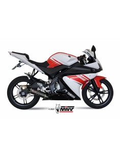 escape completo mivv 1x1 gp black con tapa carbono yamaha yzf r125 2008 13 y 030 lxbc