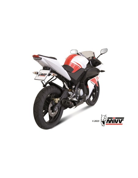 escape completo mivv 1x1 gp black con tapa carbono yamaha yzf r125 2008 13 y 030 lxbc
