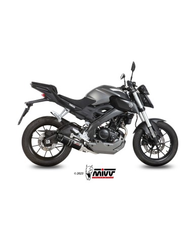 escape completo mivv 1x1 gp black con tapa carbono yamaha mt 125 2015 19 yzf r125 2014 18
