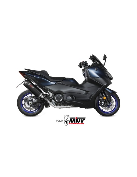 escape completo mivv 2x1 oval black con tapa carbono yamaha t max 560 2022 25 y 073 lvc