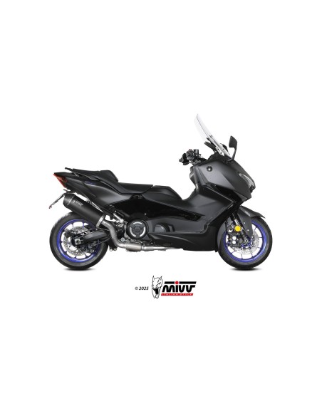 escape completo mivv 2x1 oval black con tapa de carbono yamaha t max 560 2025 26 y 080 kvc
