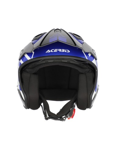 casco acerbis jet aria graphic sport 22 06 color negro y azul mate 0026602 295