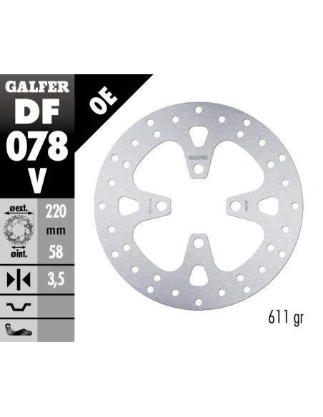 disco de freno galfer fijo redondo 220x3 5mm df0