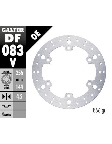 disco de freno moto galfer df083v 256 mm tipo oem honda