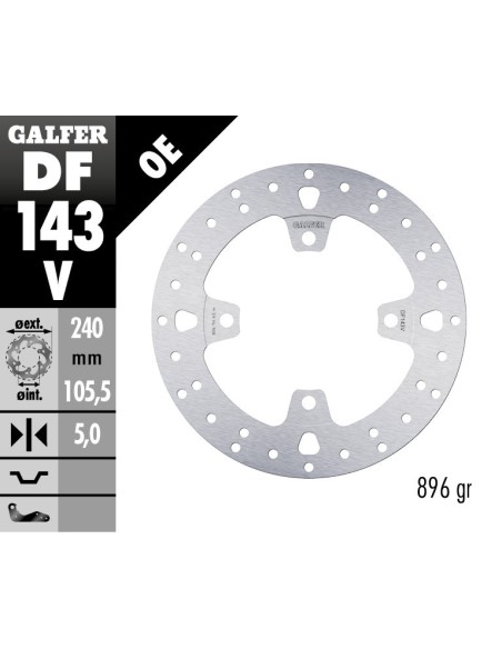 disco de freno galfer fijo redondo 240x5mm df143