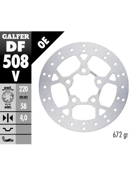 disco de freno galfer fijo redondo 220x4mm df508