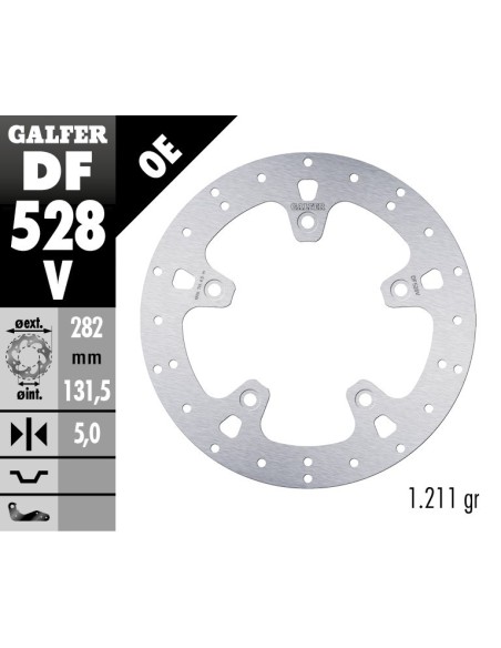 disco de freno moto galfer df528v trasero 282 mm yamaha tmax 530 560