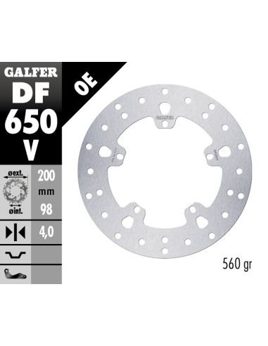 disco de freno scooter galfer df650v 200 mm serie v piaggio