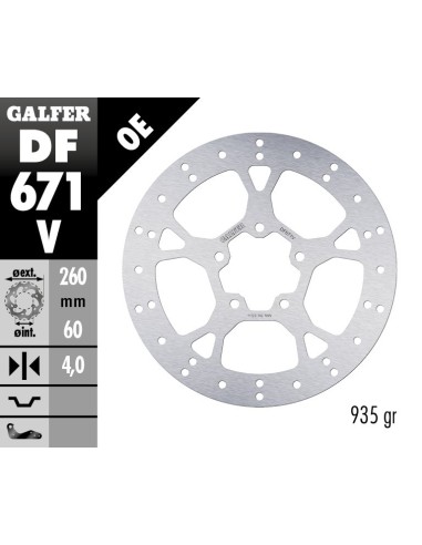 disco de freno galfer fijo 260x4mm df671v