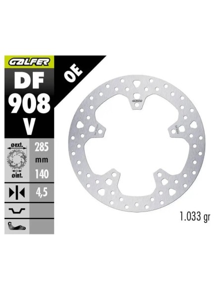 disco de freno trasero bmw r 1300 gs df908v