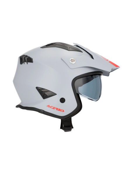 casco acerbis jet aria 22 06 color gris claro mate 0025055 076