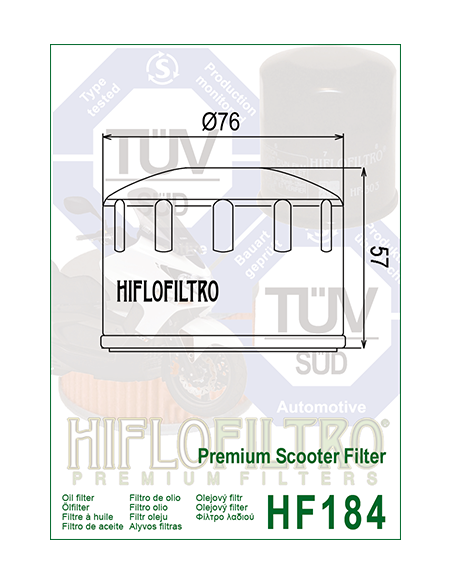 filtro de aceite hiflofiltro hf184