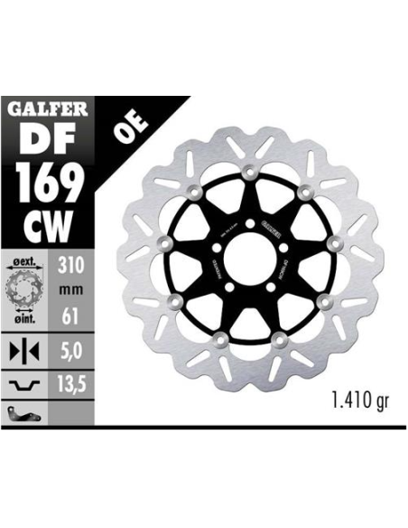 disco freno moto galfer flotante wave completo 310