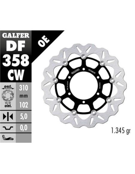 disco freno moto galfer wave flotante completo df3