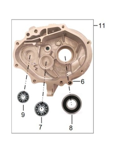 conjunto de tapa de caja de cambios uk125 motor largo zairon zs3