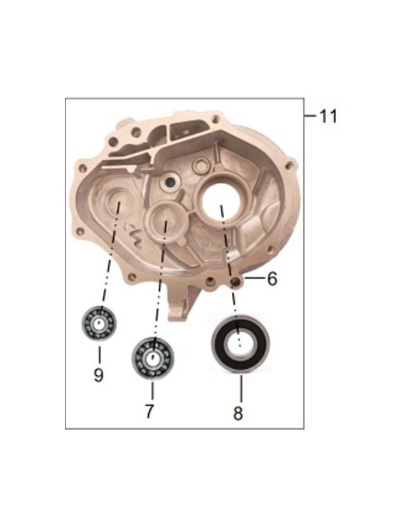 conjunto de tapa de caja de cambios uk125 motor largo zairon zs3