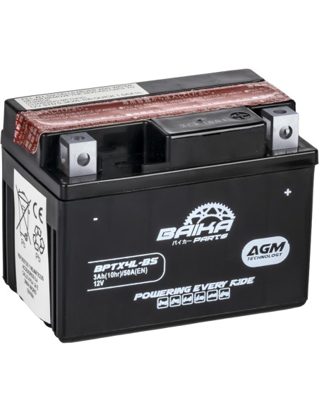 Batería Moto AGM Baika Parts YTX4L-BS MYTX4LBS | Motoauto