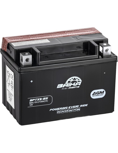 Batería Moto AGM Baika Parts  YTX9-BS MYTX9BS | Motoauto