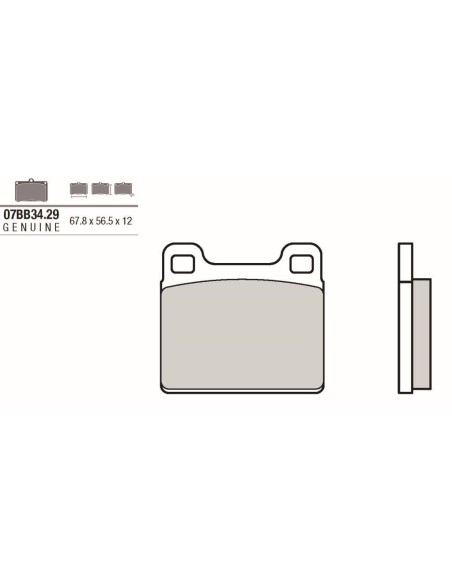 Pastillas de freno Brembo genuinas 07BB3429 | Motoauto