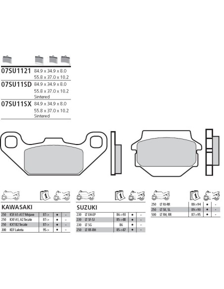 Pastillas de freno Brembo genuinas 07SU1132 | Motoauto