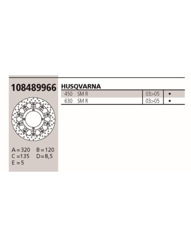 Disco BREMBO Genuine  HUSQVARNA SMR 108489966 | Motoauto