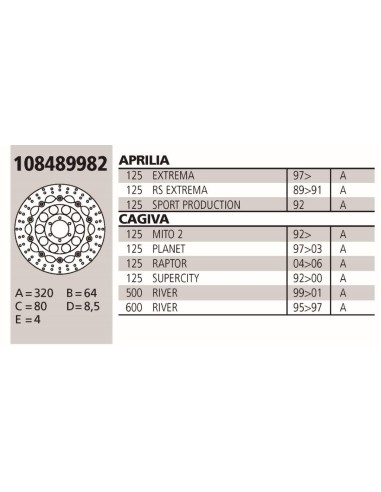 Disco BREMBO Genuine  DUCATI 600 108489982 | Motoauto