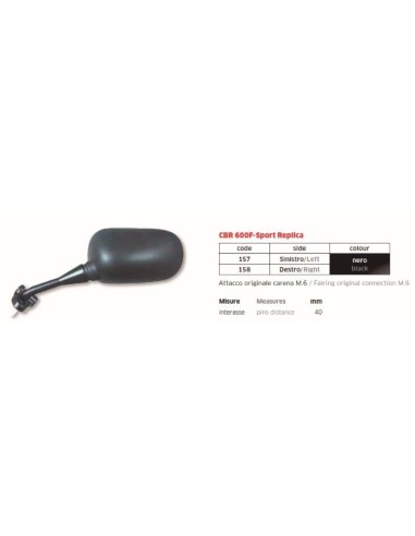 ESPEJO HONDA CBR 600F SPORT TODAS IZDO FAR157 | Motoauto