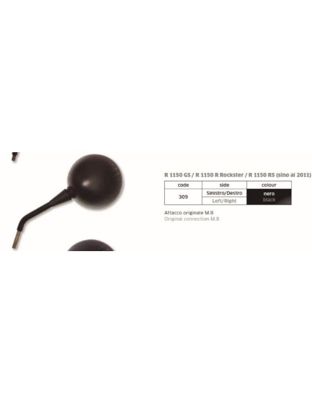 ESPEJO IZDO NEGRO BMW R1100 1200GS M8 FAR309 | Motoauto