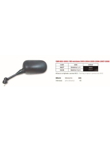 ESPEJO HONDA CBR 600-100RR 03-08 IZDO DER FAR5638 | Motoauto
