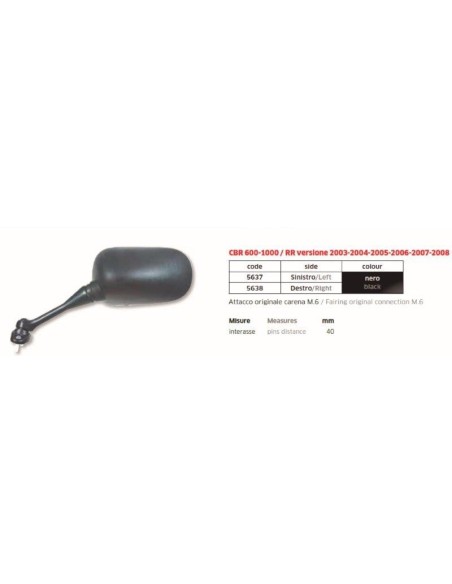 ESPEJO HONDA CBR 600-100RR 03-08 IZDO DER FAR5638 | Motoauto