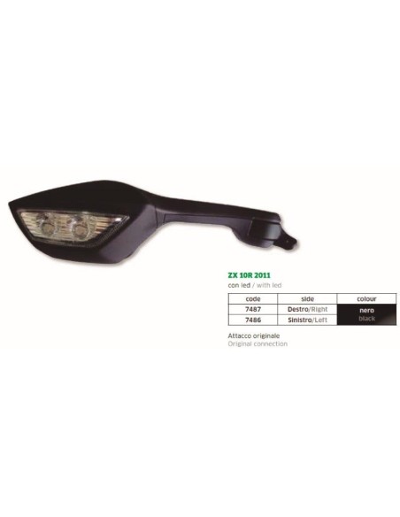 ESPEJO DCHO. KAWA ZX10R 2011 CONEXION FAR7487 | Motoauto