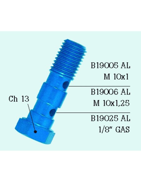 TORNILLO  DOBLE 10X1,25 ALUMINIO B19006AL-NE | Motoauto