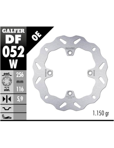 Disco GALFER Wave Fijo 256X5.9mm DF052W | Motoauto