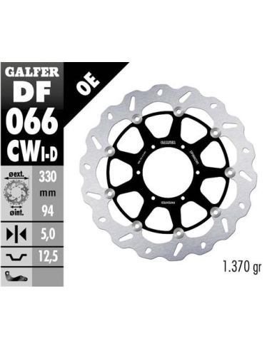 Disco GALFER Wave Flotante Completo DF066CWI | Motoauto