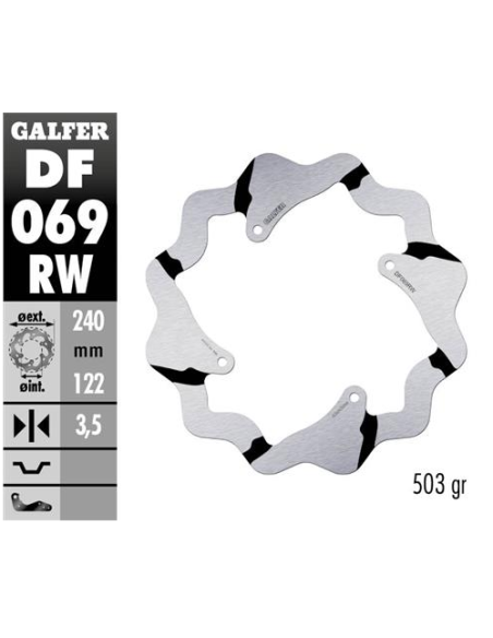 Disco GALFER Wave Fijo Ranurado 240x3.5mm DF069RW | Motoauto