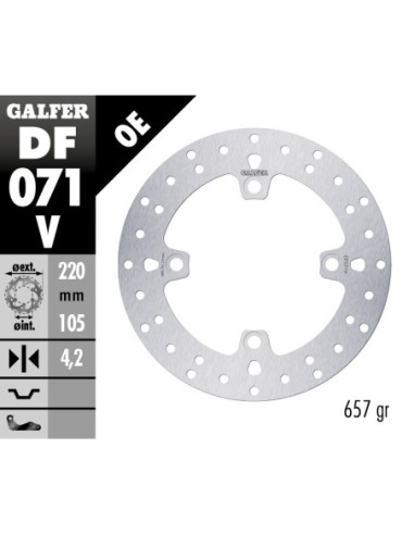 Disco de freno Galfer fijo 220X4.2MM DF071V | Motoauto